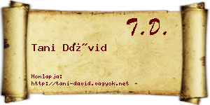 Tani Dávid névjegykártya