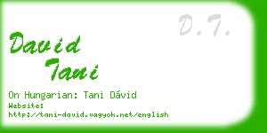 david tani business card
